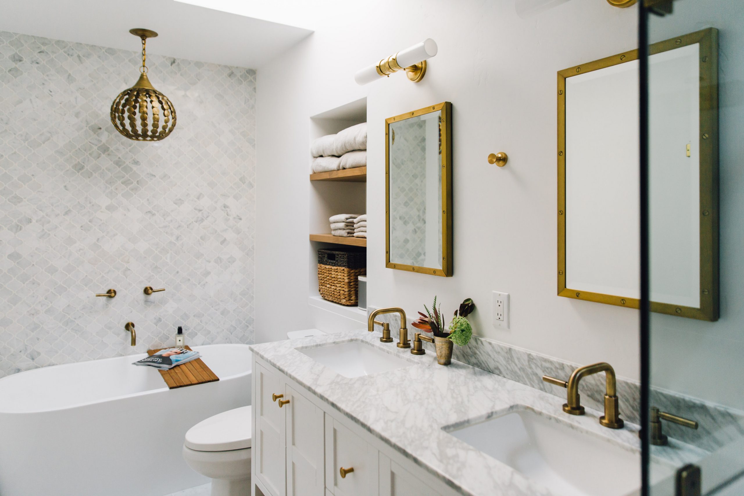 master bath room before + after