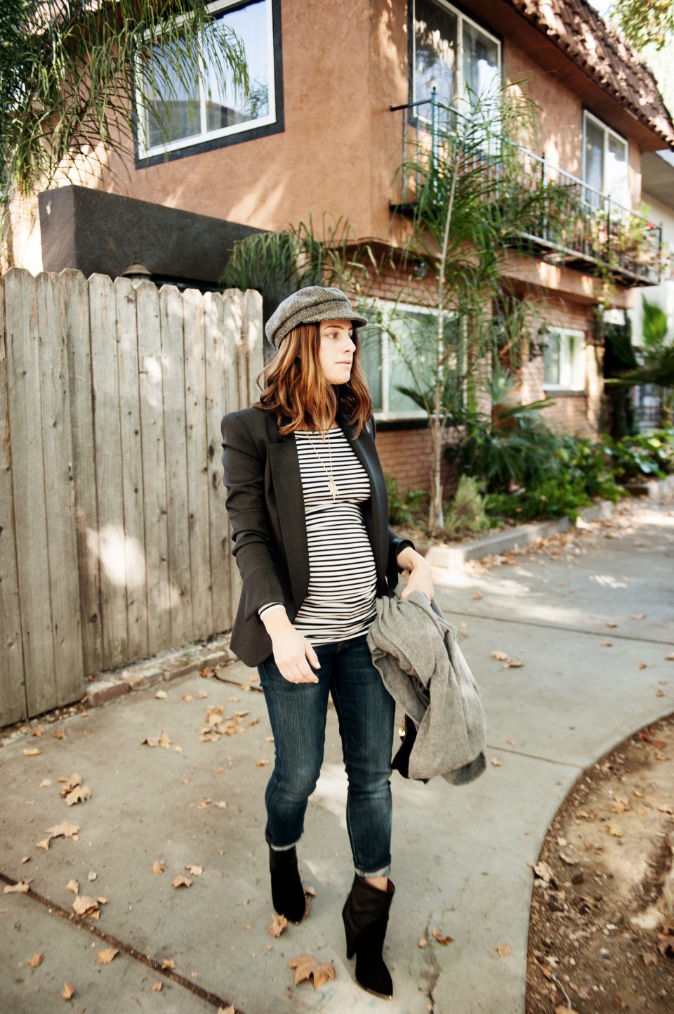 pregnancy style: 1 striped shirt, 2 ways