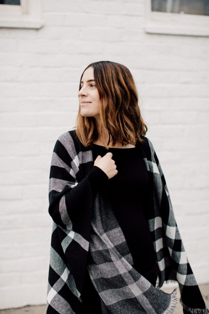 black and white plaid splendid wrap