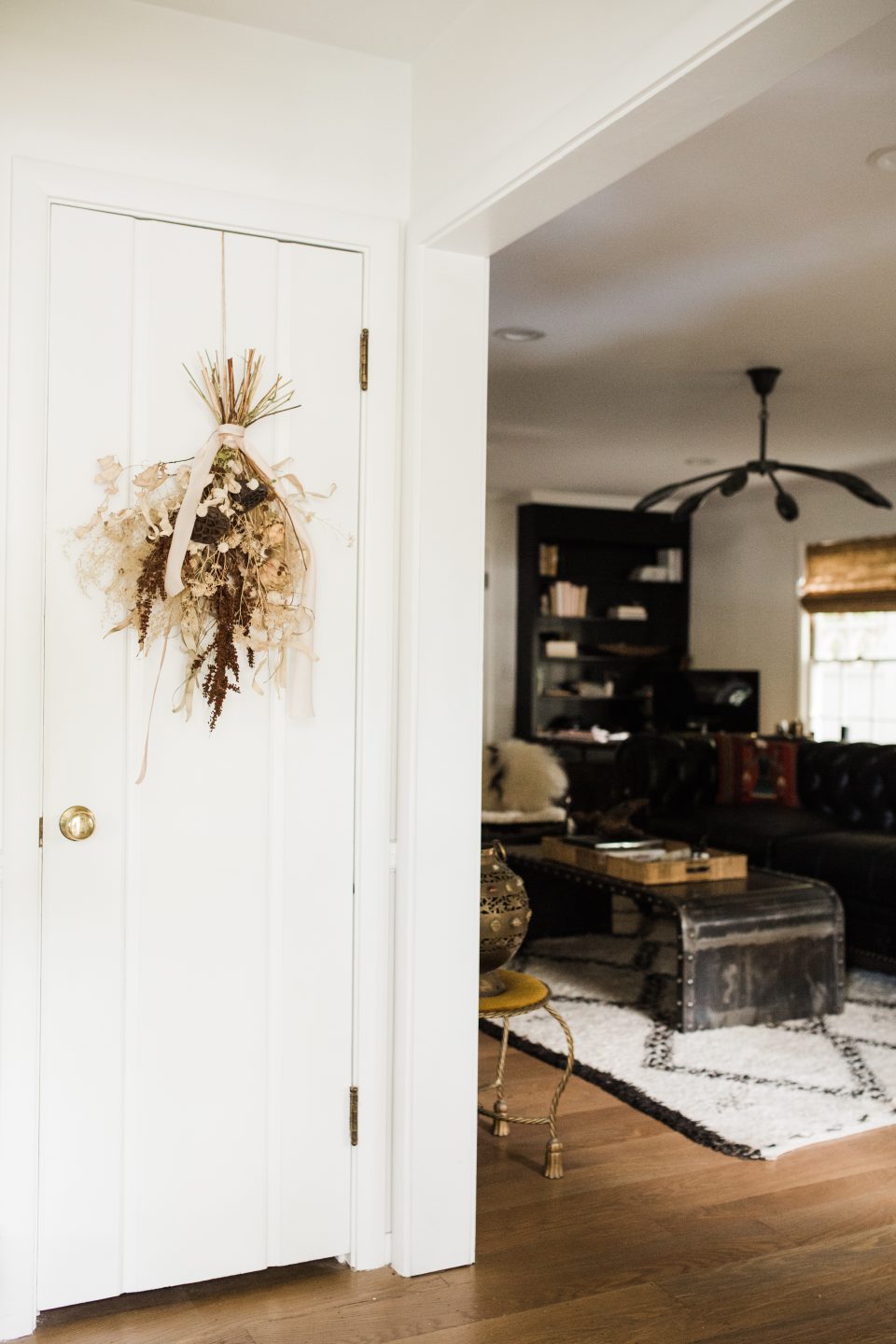 diy seasonal floral door swag