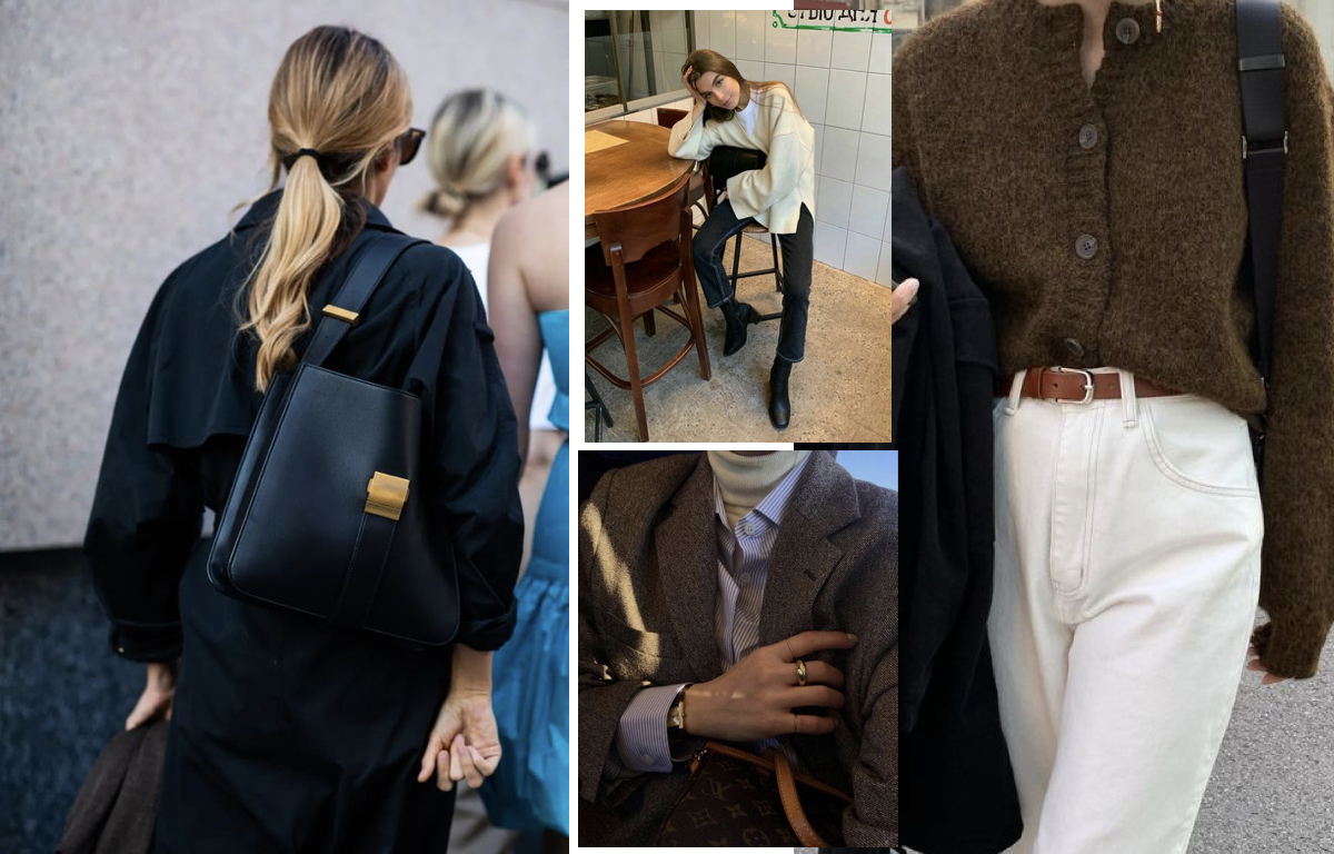 fall styling: browns, blacks, ecru