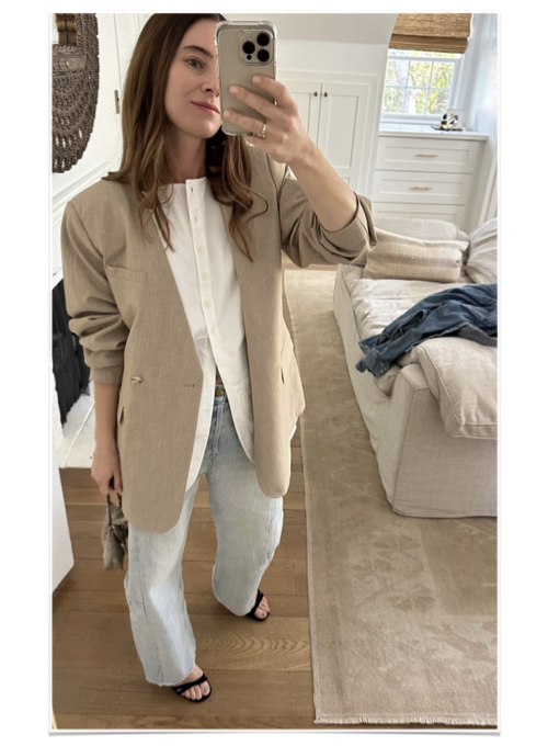 How To Style Wide Leg Jeans with a blazer