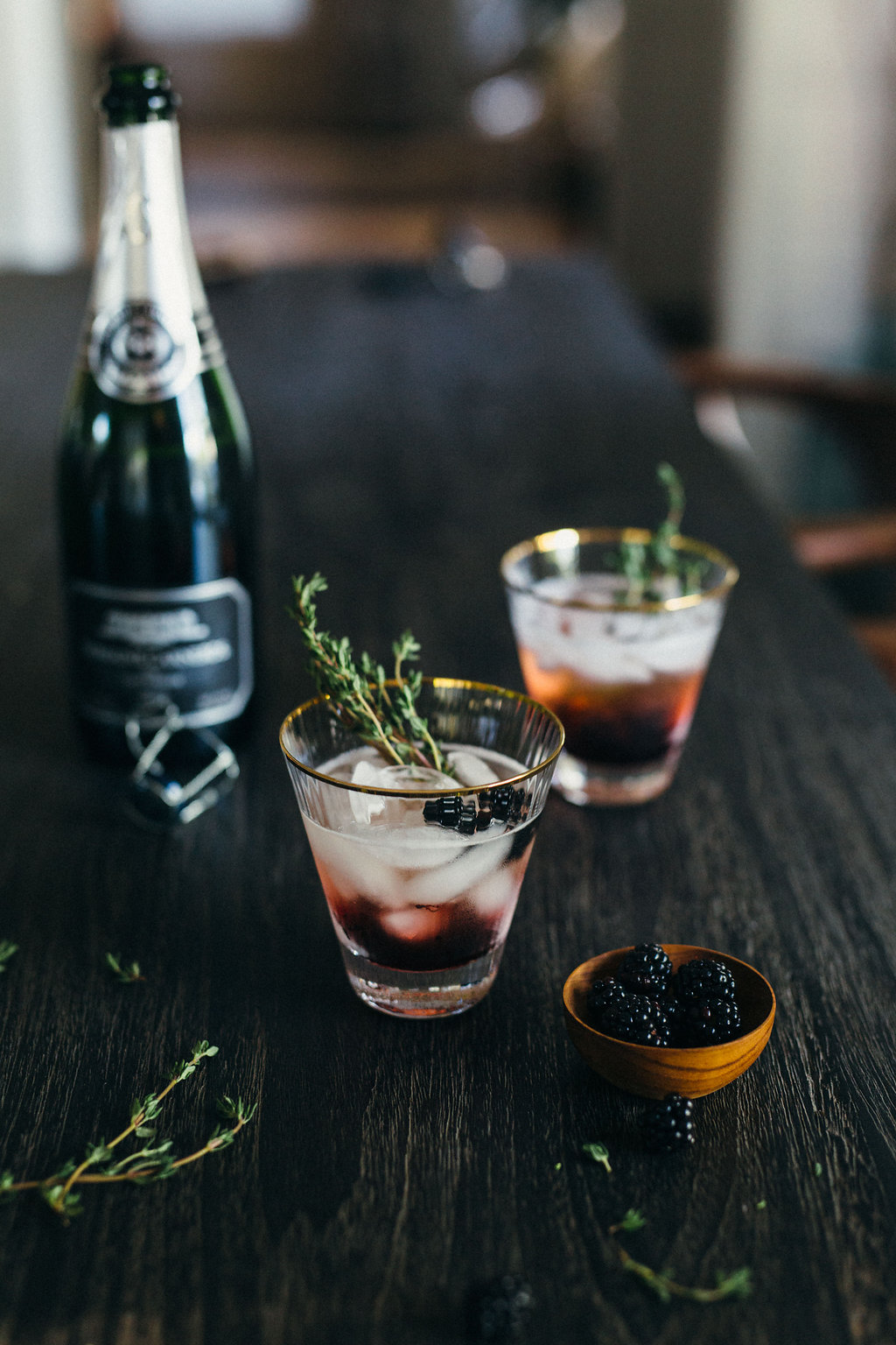 blackberry champagne summer cocktail