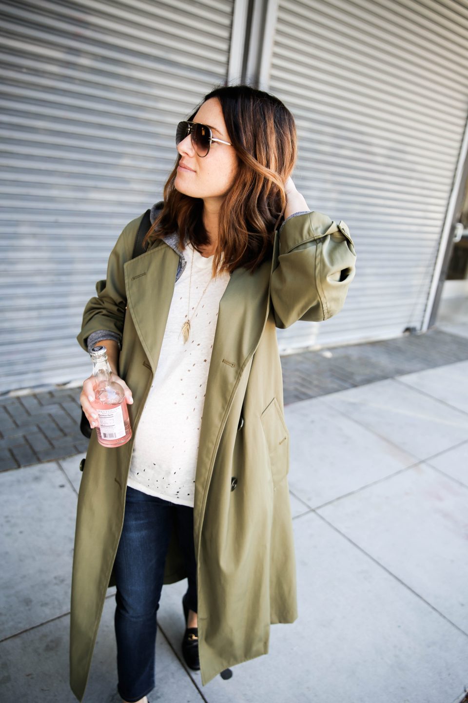 best sage green trench coat for fall