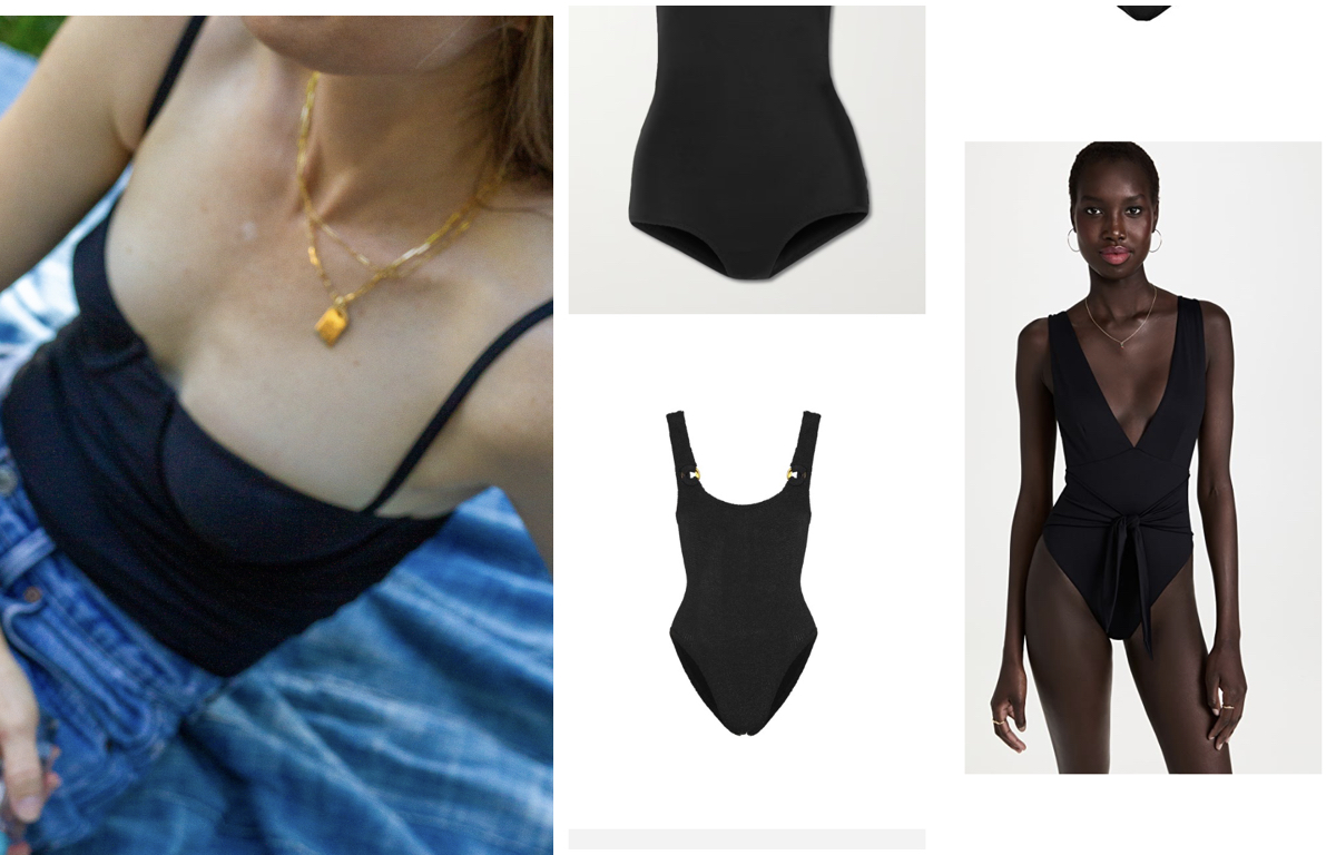black one-piece swimsuits