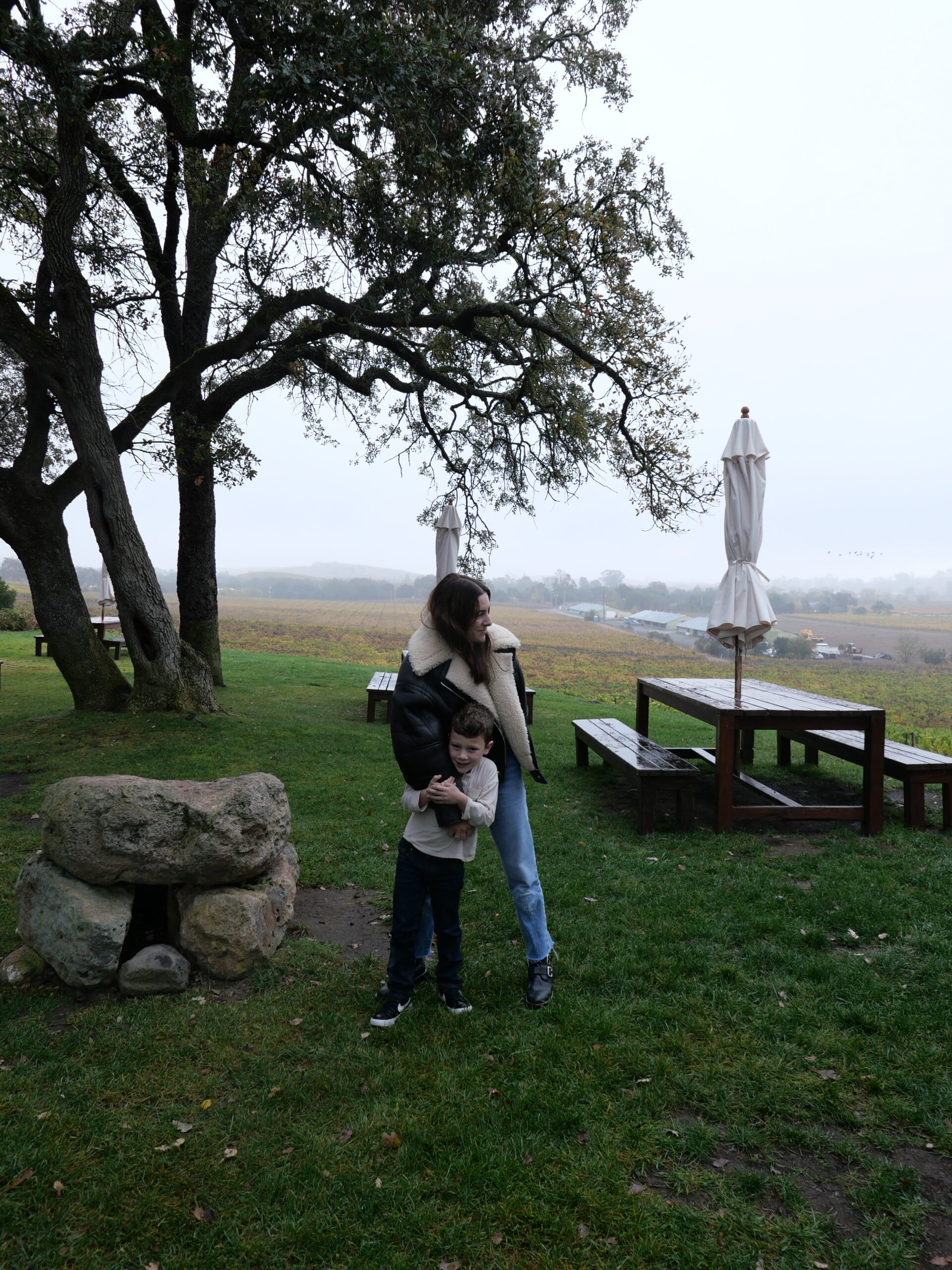 A drizzly afternoon at Scribe winery in Sonoma