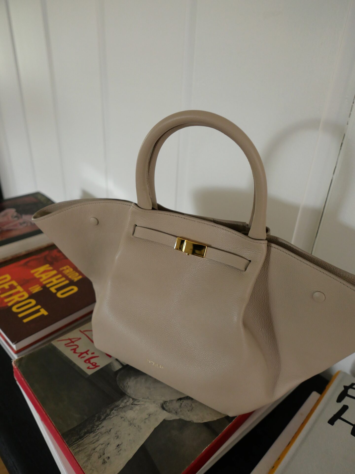 DeMellier London cream colored tote for Fresh Spring Mood
