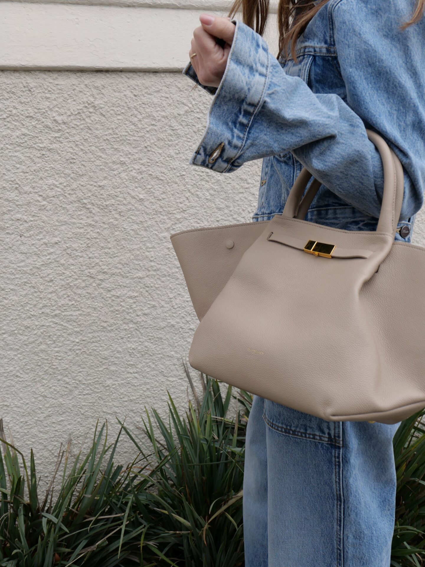 DeMellier London cream colored tote