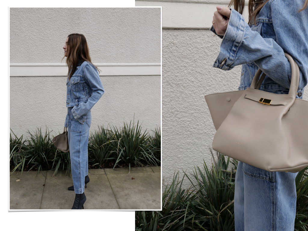 Khaite denim on denim look for spring