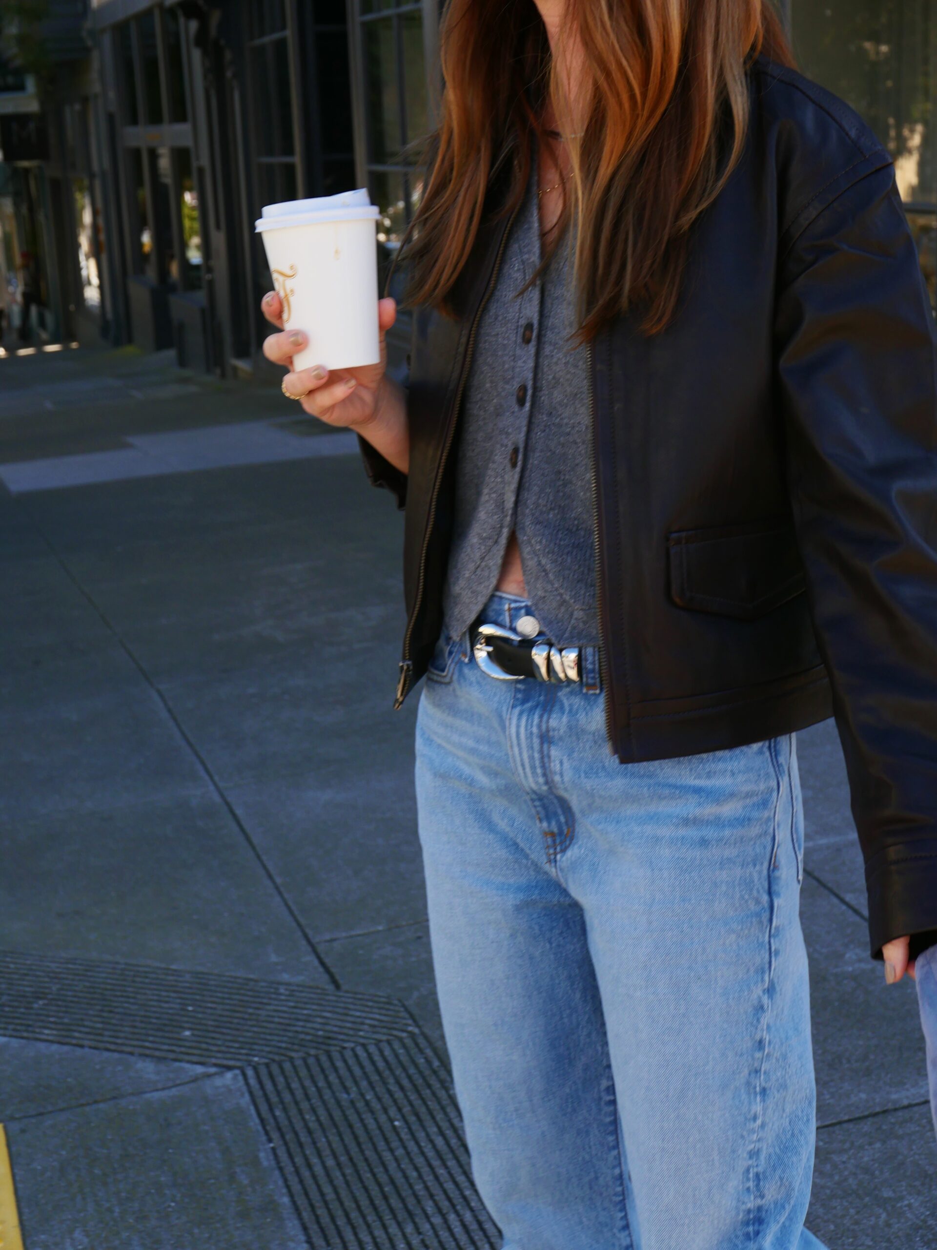 Alicia Lund wearing winter layering with Madewell 