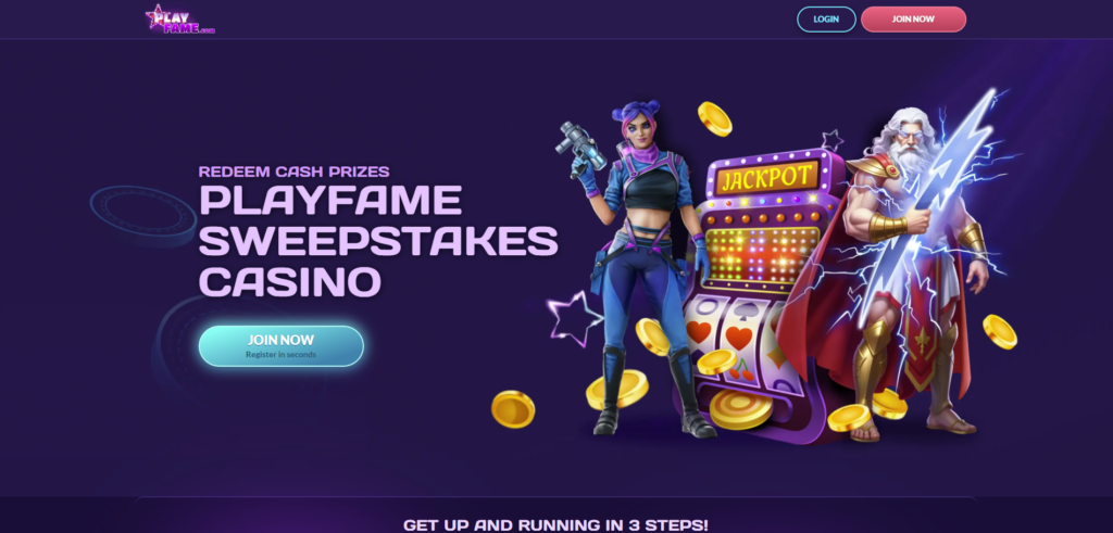 PlayFame.com sweepstakes casino welcome bonus
